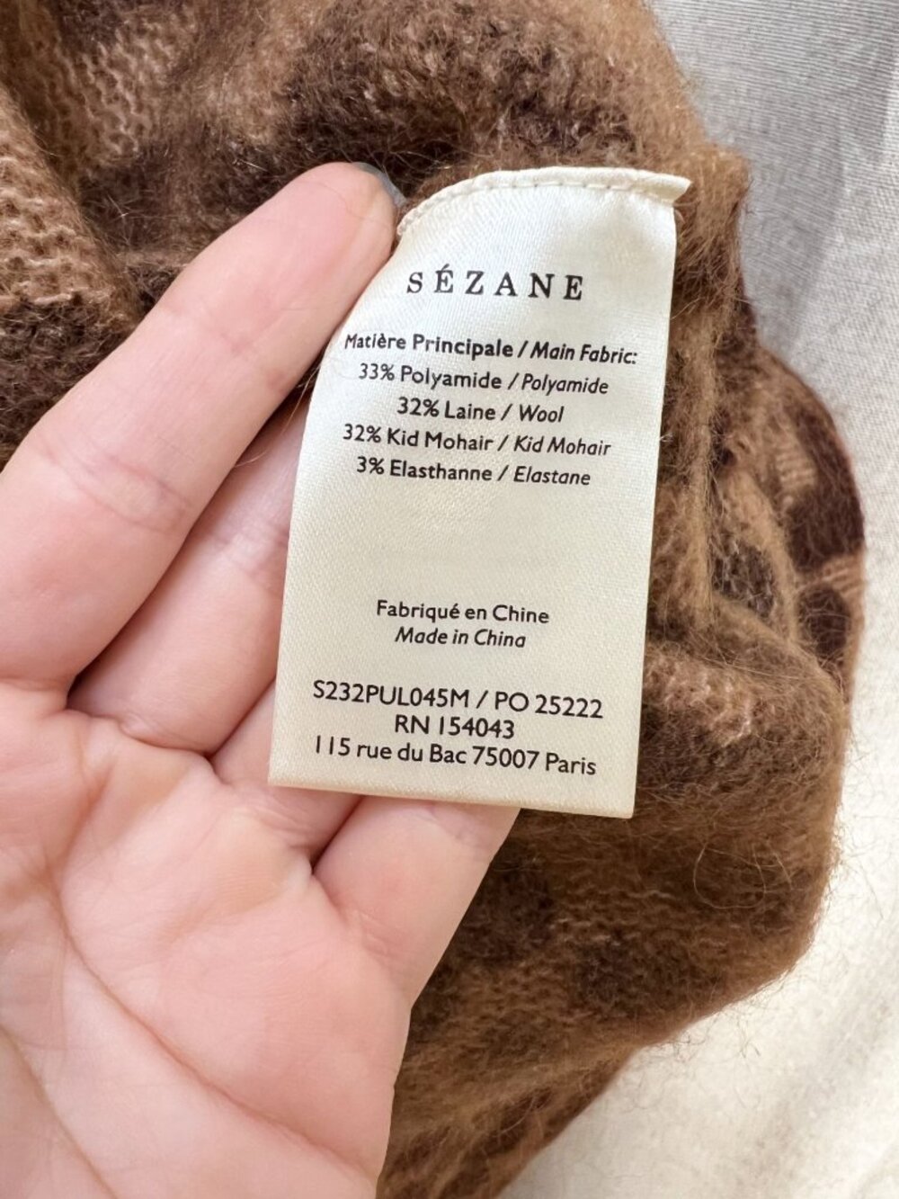 NWOT SEZANE Gianni Kid Mohair Crewneck Sweater in Leopard - Picture 12 of 12